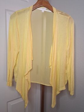 Lightweight Yellow Open-Front Women's Cardigan